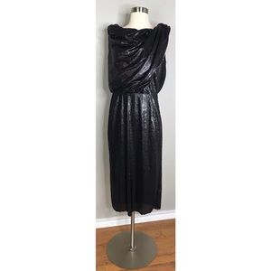 Byron Lars Beauty Mark  Black Sequined Dress
